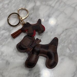 Brown and Red Dog Keychain